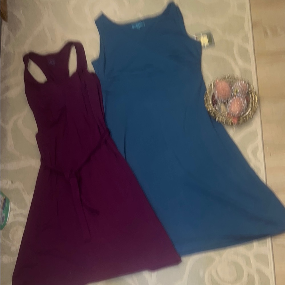 NWT🌷EDDIE BAUER🌷Bundle sleeveless purple Travex  & blue Lily travel dresses